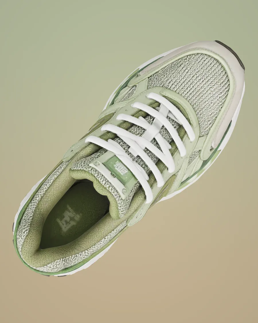 Top-down view of the Lot 04 showing the lacing, gusseted tongue and padded collar.
